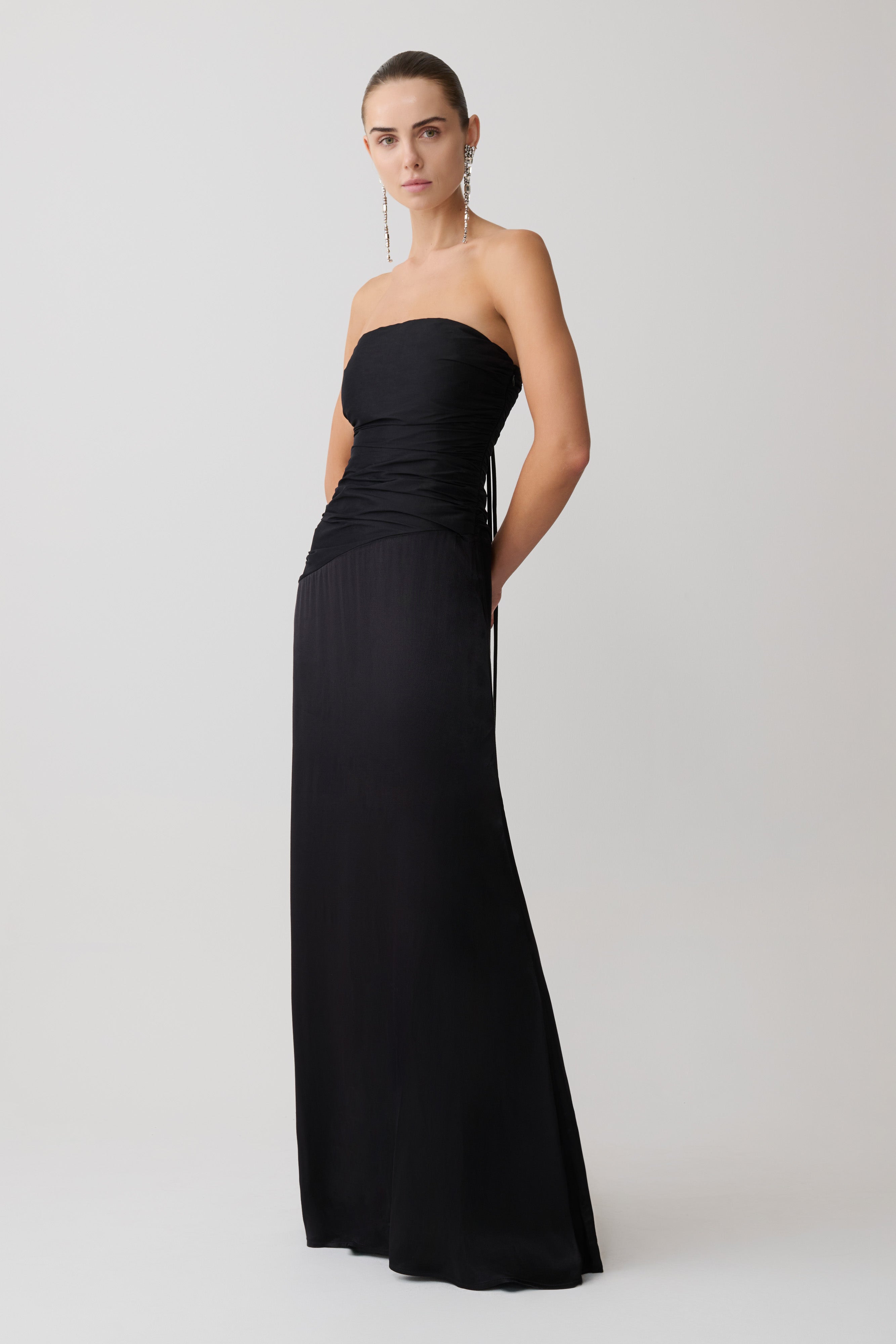 Serena Strapless Taffeta Maxi Dress