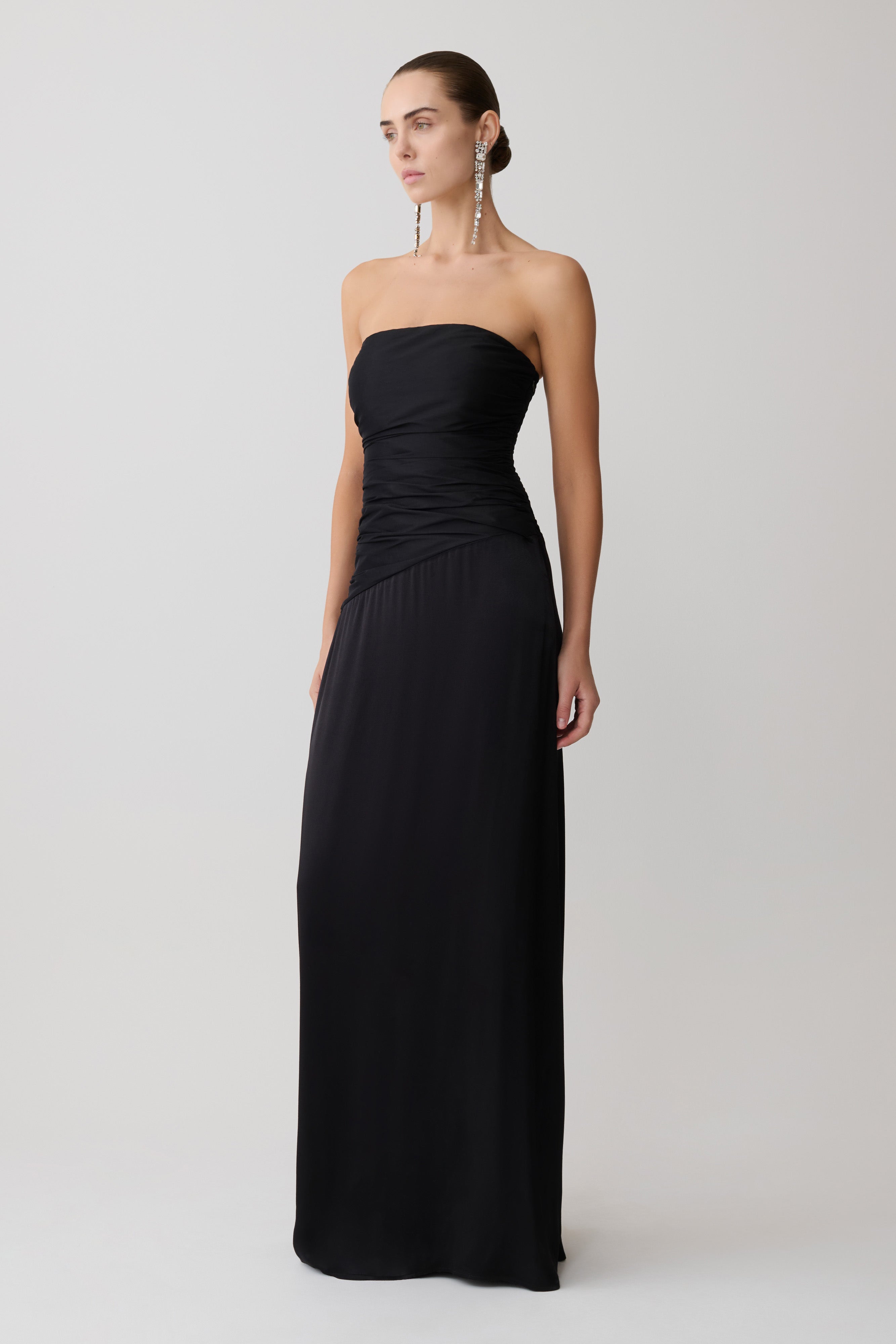 Serena Strapless Taffeta Maxi Dress