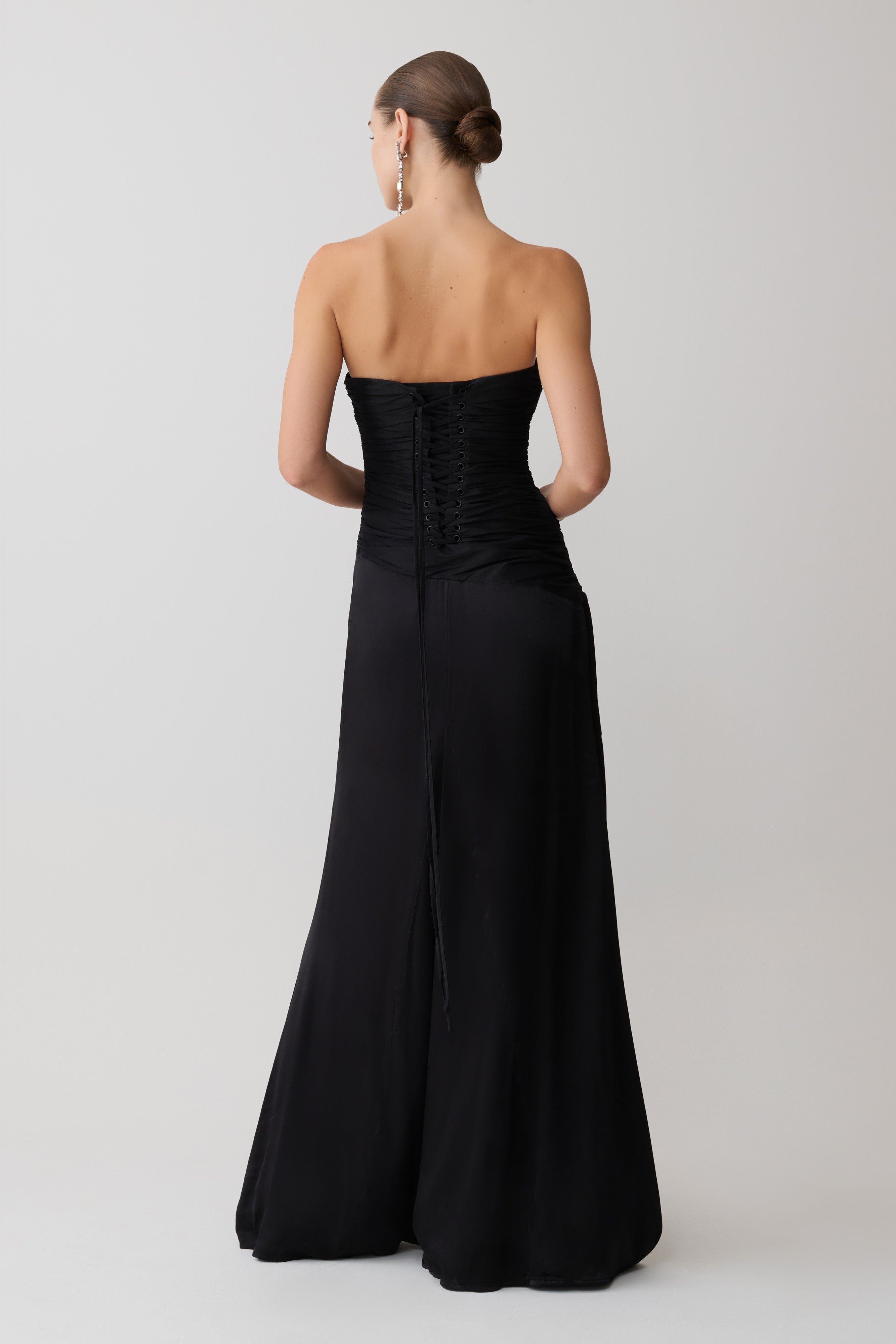 Serena Strapless Taffeta Maxi Dress
