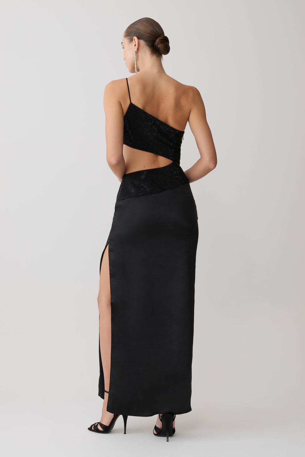 Athena One Shoulder Diamante Maxi Dress