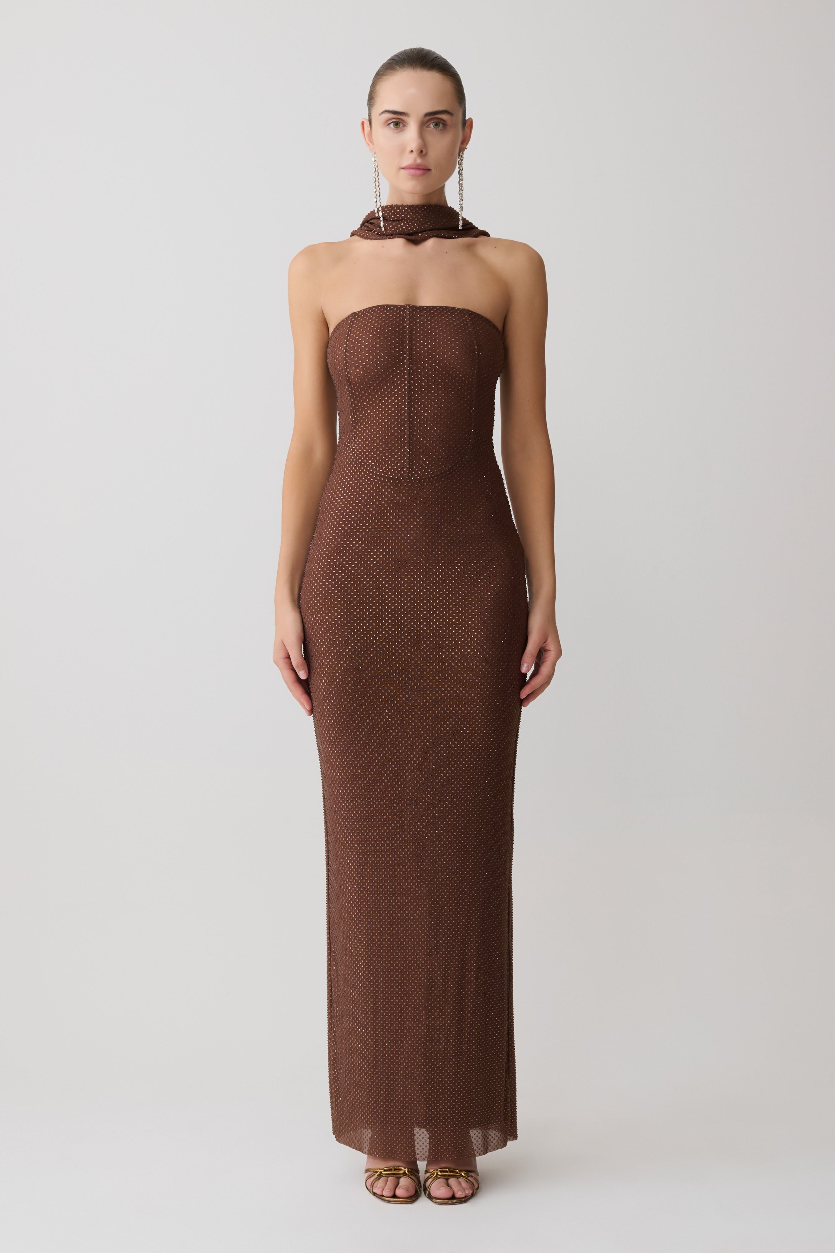 Phi Multi-Wear Cowl Diamante Maxi Dress