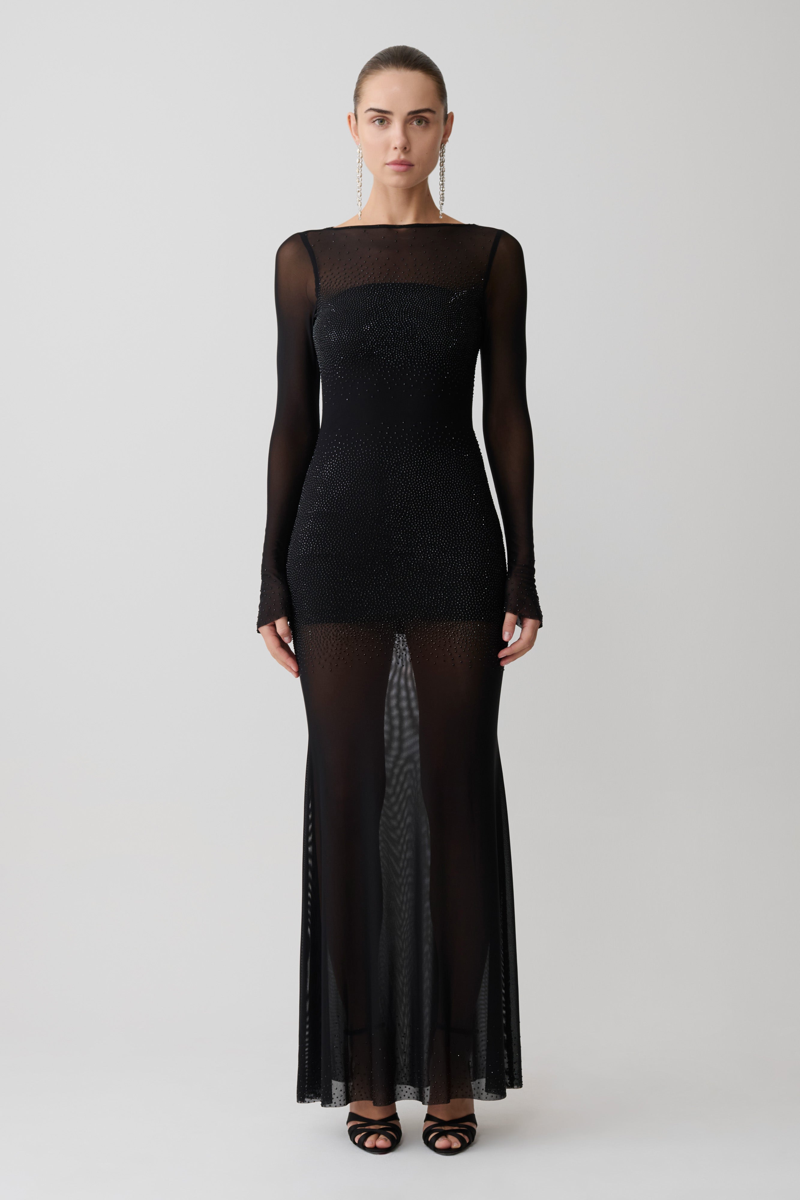 Lior Mesh Maxi Dress With Hotfix