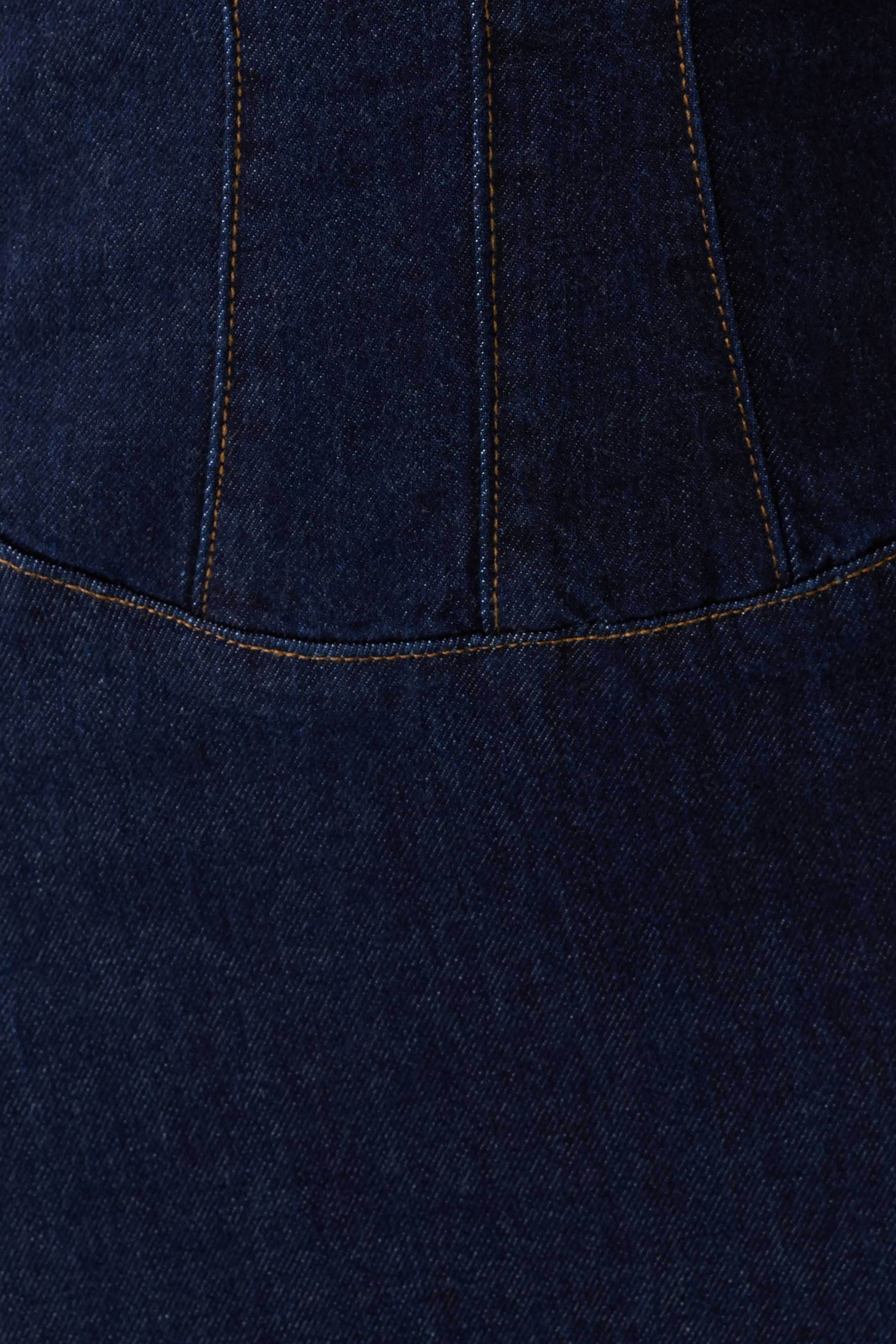 Amila Denim Cupped Maxi Dress in Indigo Blue – Chic&Drifts