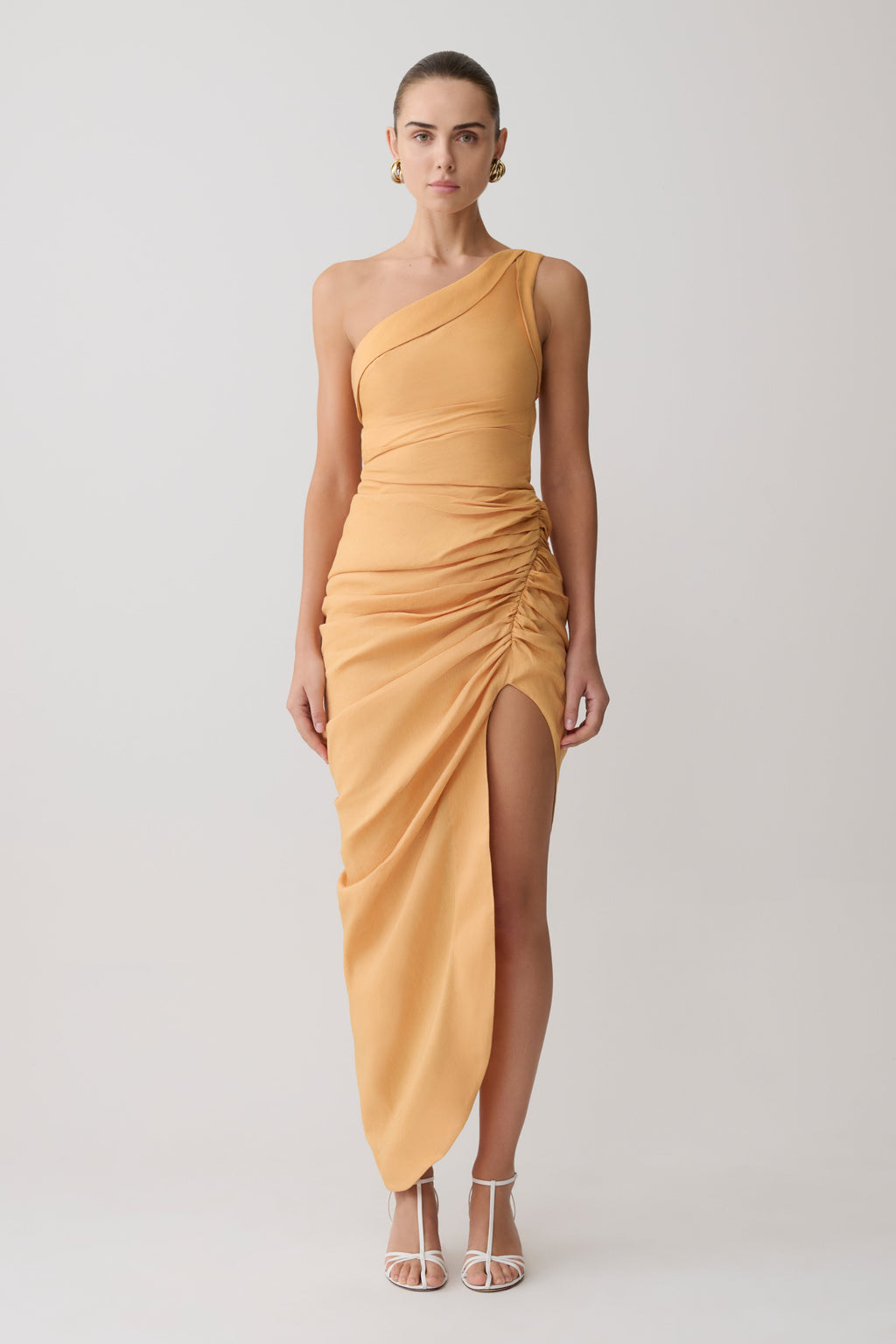 Birgit Linen Midi Dress With Hardware