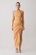 Birgit Linen Midi Dress With Hardware