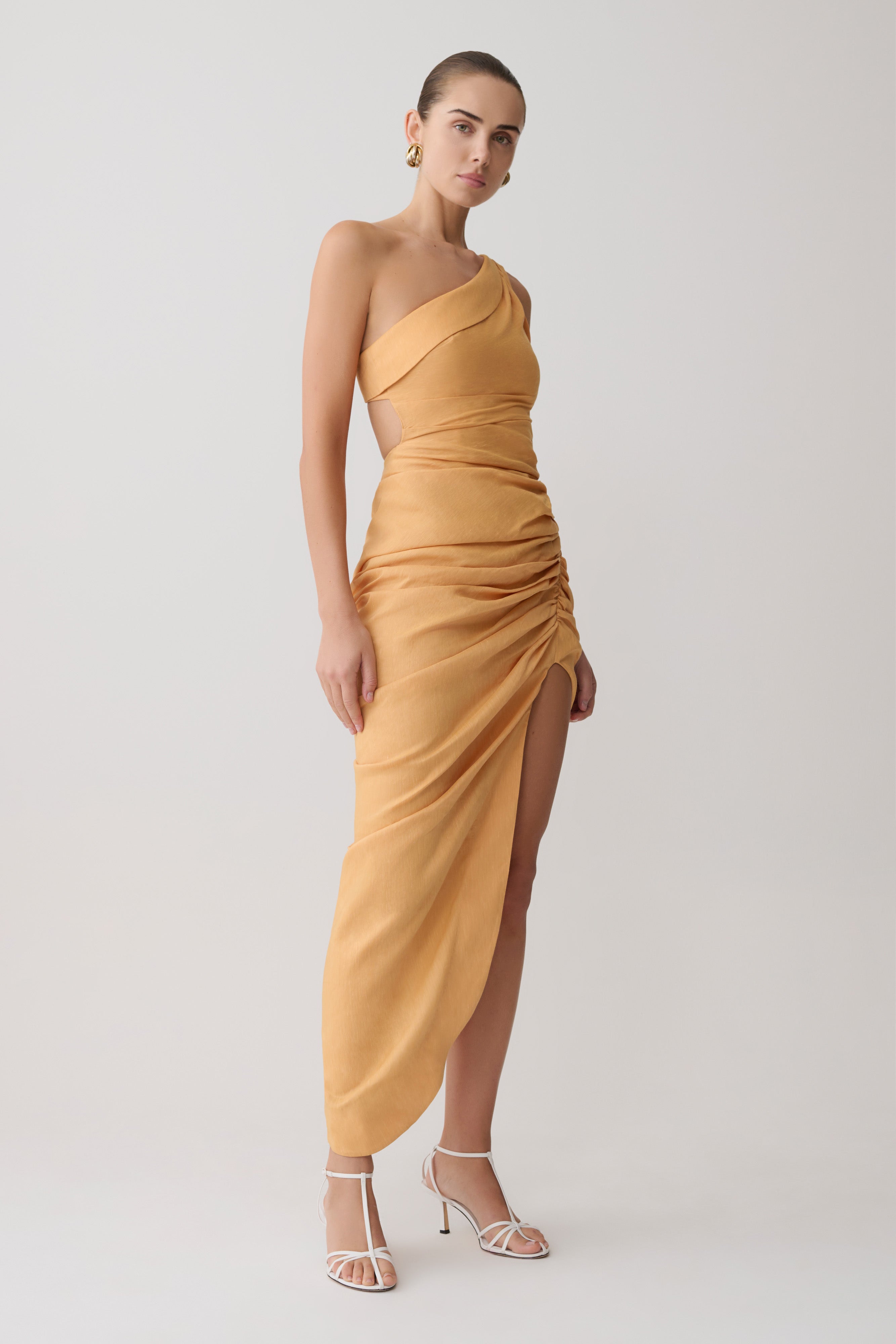 Birgit Linen Midi Dress With Hardware