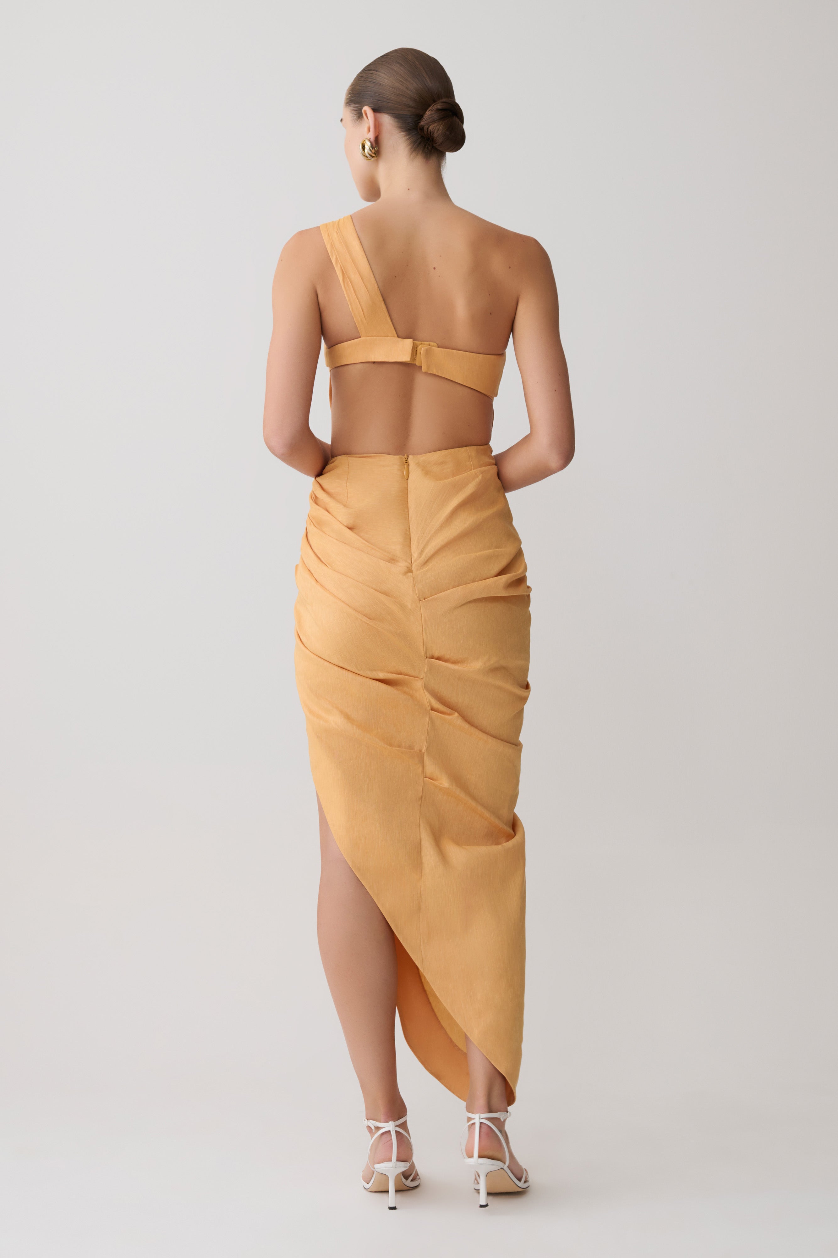 Birgit Linen Midi Dress With Hardware