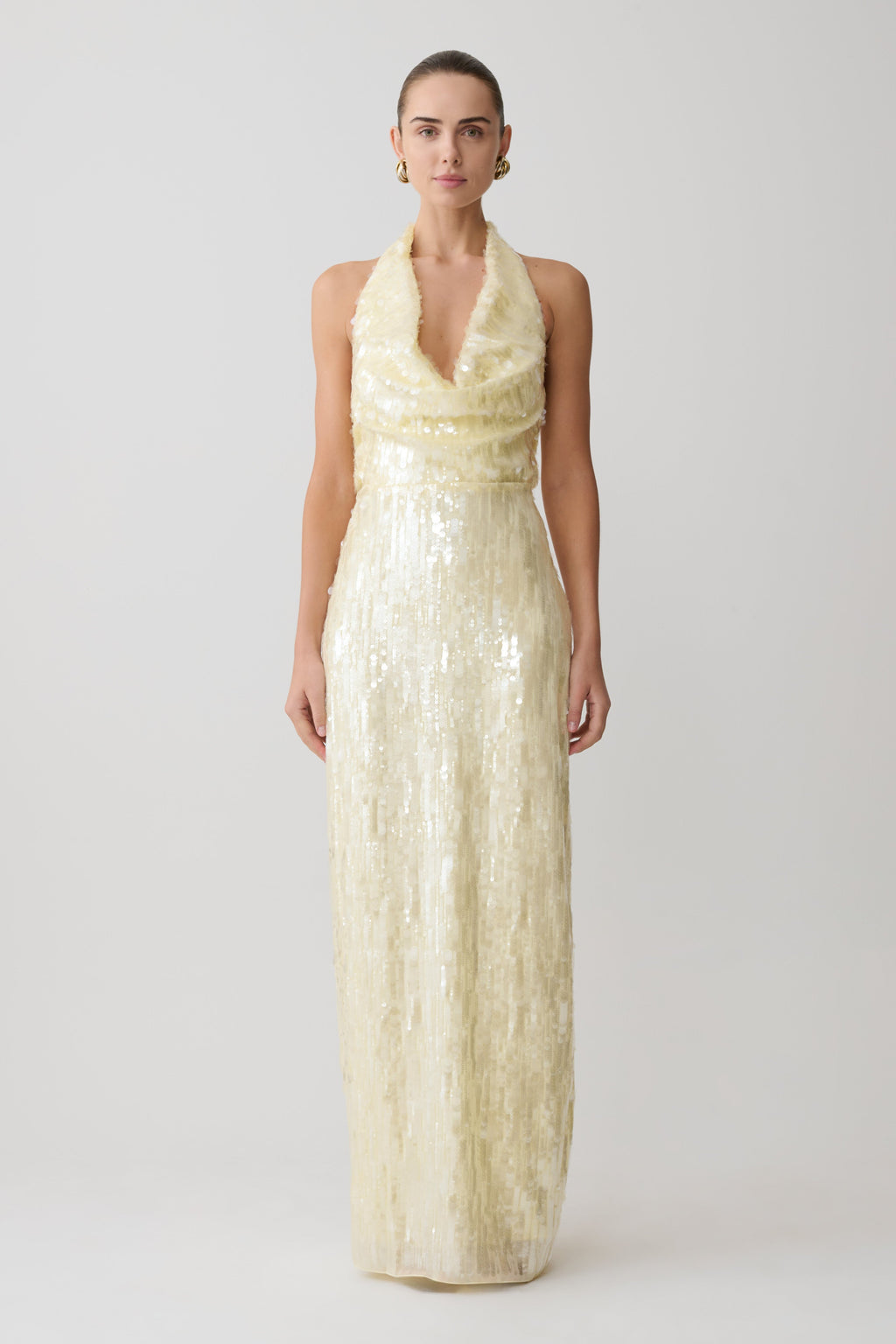 Gertrud Sequin Halter Maxi Dress