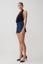 Dan Diamante Denim Shorts in Midnight Blue – Chic&Drifts