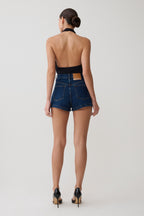 Dan Diamante Denim Shorts in Midnight Blue – Chic&Drifts
