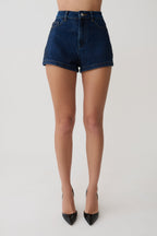 Dan Diamante Denim Shorts in Midnight Blue – Chic&Drifts