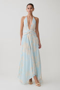 Cyra Plunge Chiffon Midi Dress