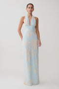 Nadine Halter Scarf Chiffon Maxi Dress