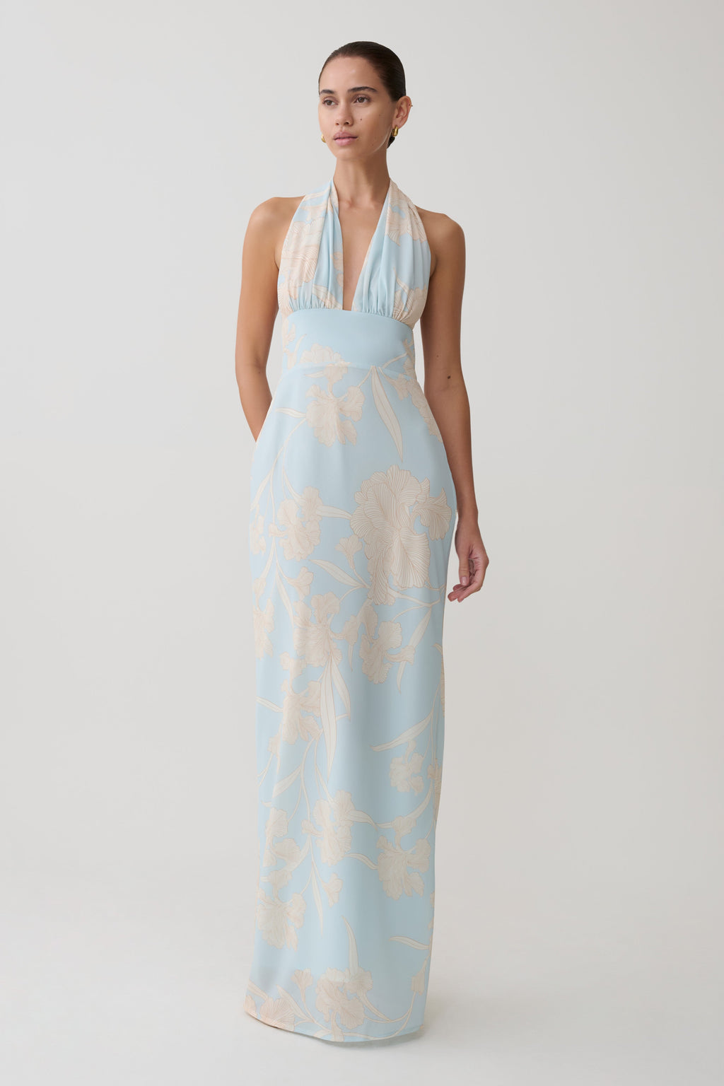 Nadine Halter Scarf Chiffon Maxi Dress