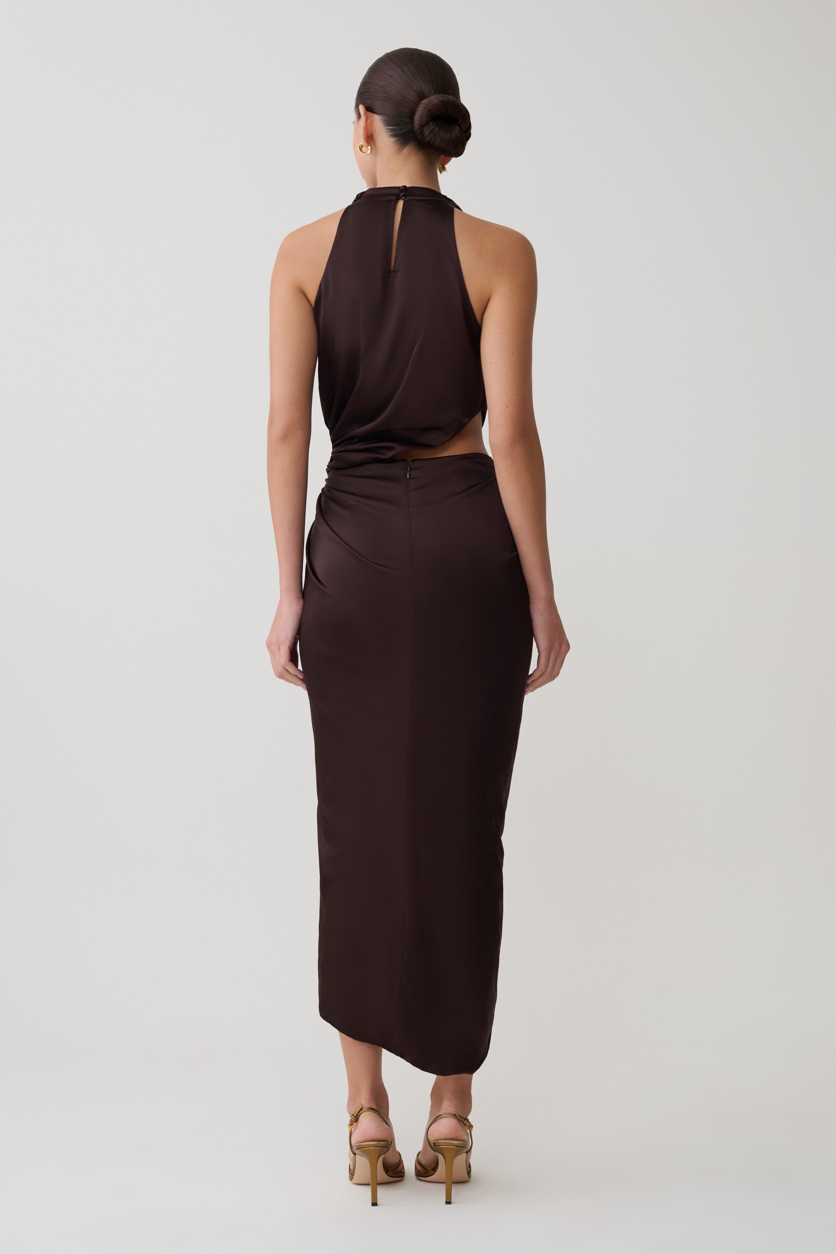 Aveline Draped Halter Midi Dress