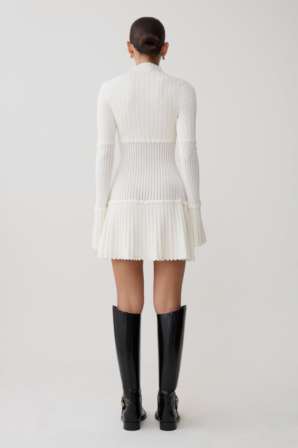 Adena Pointelle Knit Mini Dress