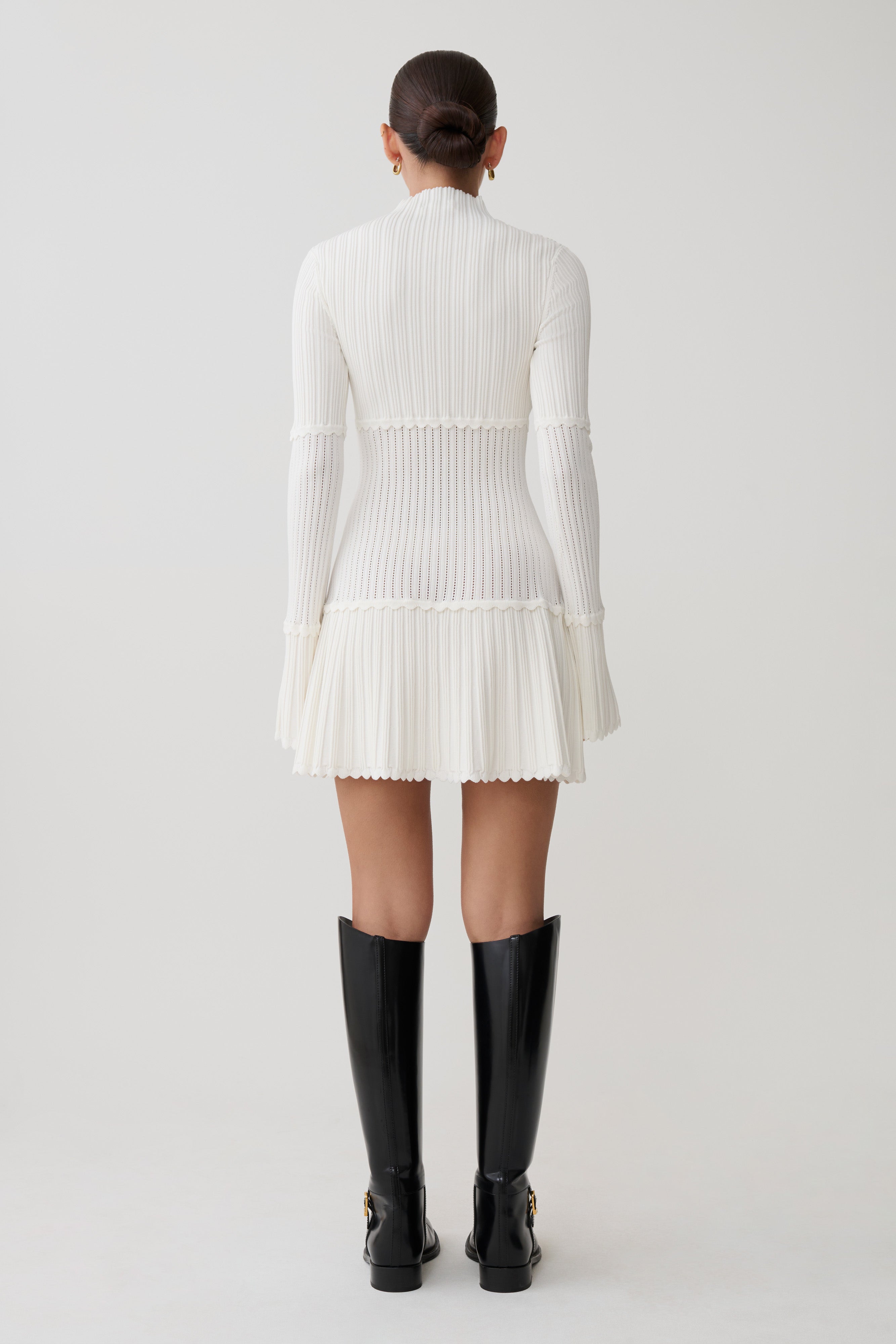 Adena Pointelle Knit Mini Dress