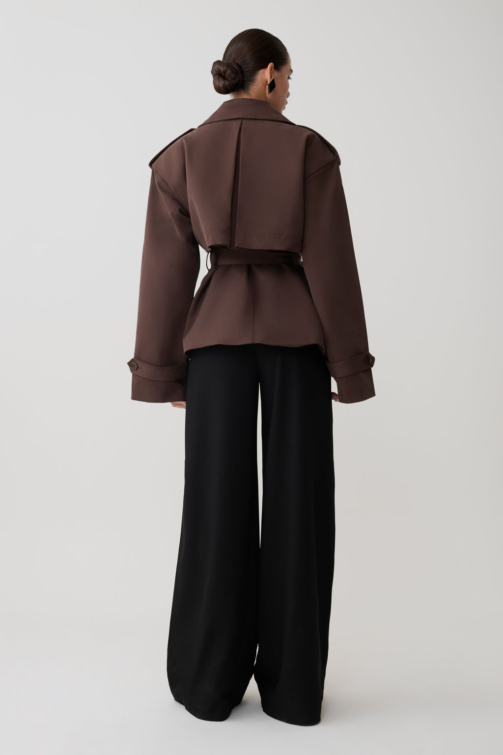 Alden Short Trench Jacket in Chocolate – Chic&Drifts