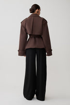 Alden Short Trench Jacket in Chocolate – Chic&Drifts