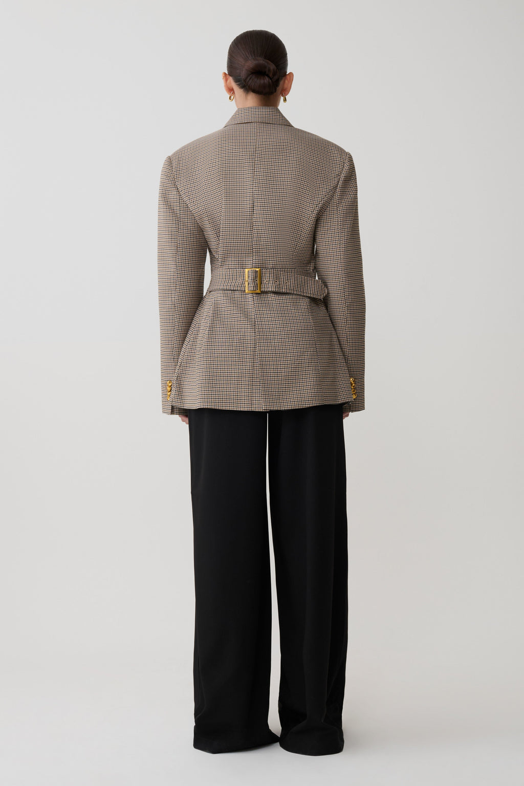 Mila Shaped Blazer in Tan Check – Chic&Drifts