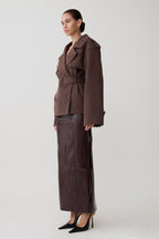 Alden Short Trench Jacket in Chocolate – Chic&Drifts