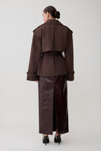 Alden Short Trench Jacket in Chocolate – Chic&Drifts