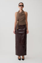 Marina Halter Top With Hardware in Cacao Brown – Chic&Drifts