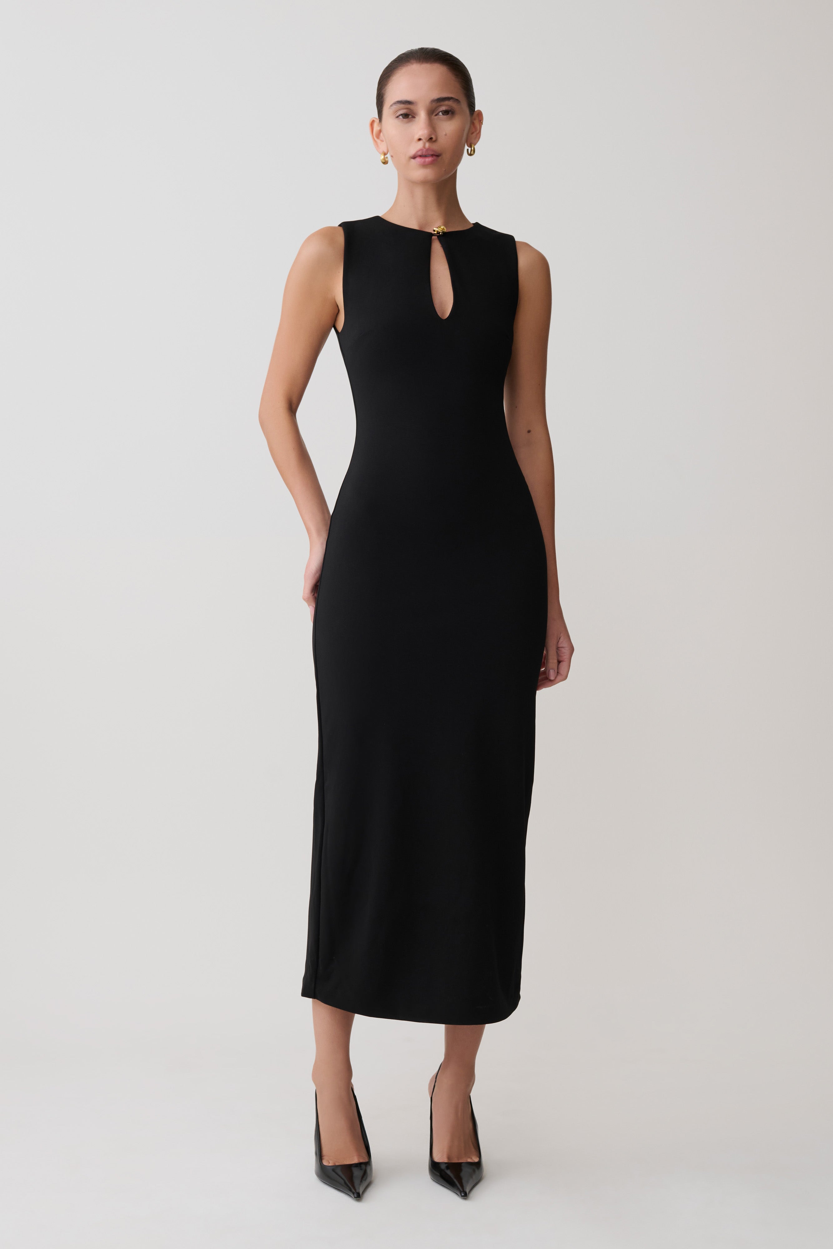 Norah Sleeveless Crepe Midi Dress