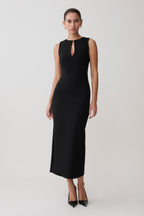 Norah Sleeveless Crepe Midi Dress in Black – Chic&Drifts