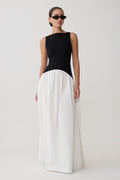 Acacia Contrast Sleeveless Maxi Dress in Black/White – Chic&Drifts