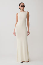 Tarna Sleeveless Slinky Maxi Dress in Bone – Chic&Drifts