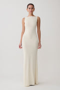 Tarna Sleeveless Slinky Maxi Dress in Bone – Chic&Drifts
