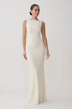 Tarna Sleeveless Slinky Maxi Dress in Bone – Chic&Drifts