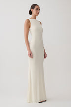 Tarna Sleeveless Slinky Maxi Dress in Bone – Chic&Drifts