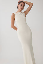 Tarna Sleeveless Slinky Maxi Dress in Bone – Chic&Drifts