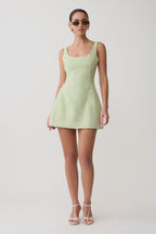 Beth Tweed Mini Dress in Pastel Green – Chic&Drifts