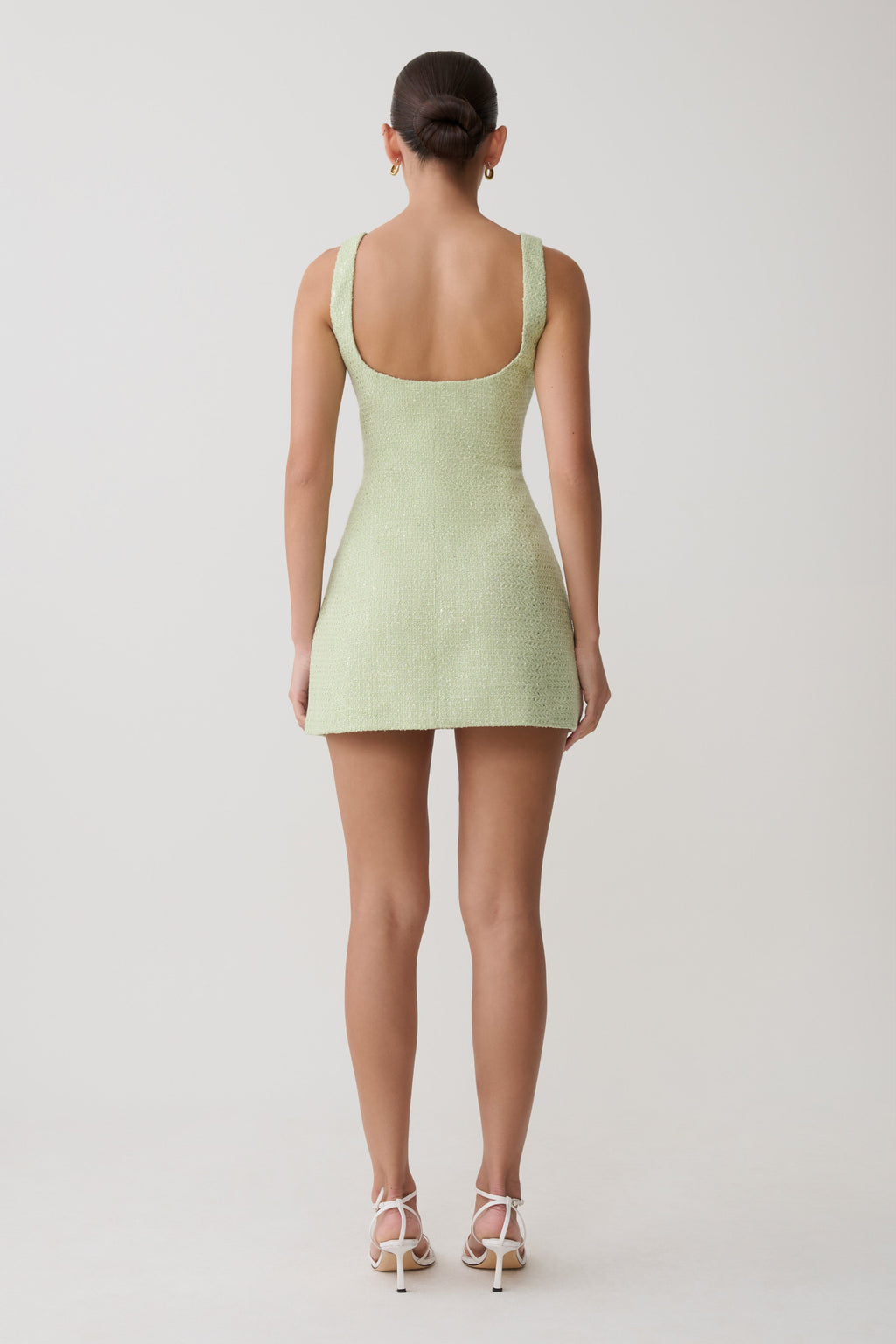 Beth Tweed Mini Dress in Pastel Green – Chic&Drifts