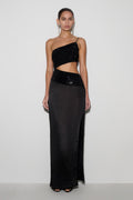 Athena One Shoulder Diamante Maxi Dress