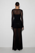 Lior Mesh Maxi Dress With Hotfix in Black – Chic&Drifts
