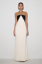 Hien Sequin Halter Maxi Dress in Black/Ivory – Chic&Drifts