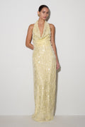 Gertrud Sequin Halter Maxi Dress