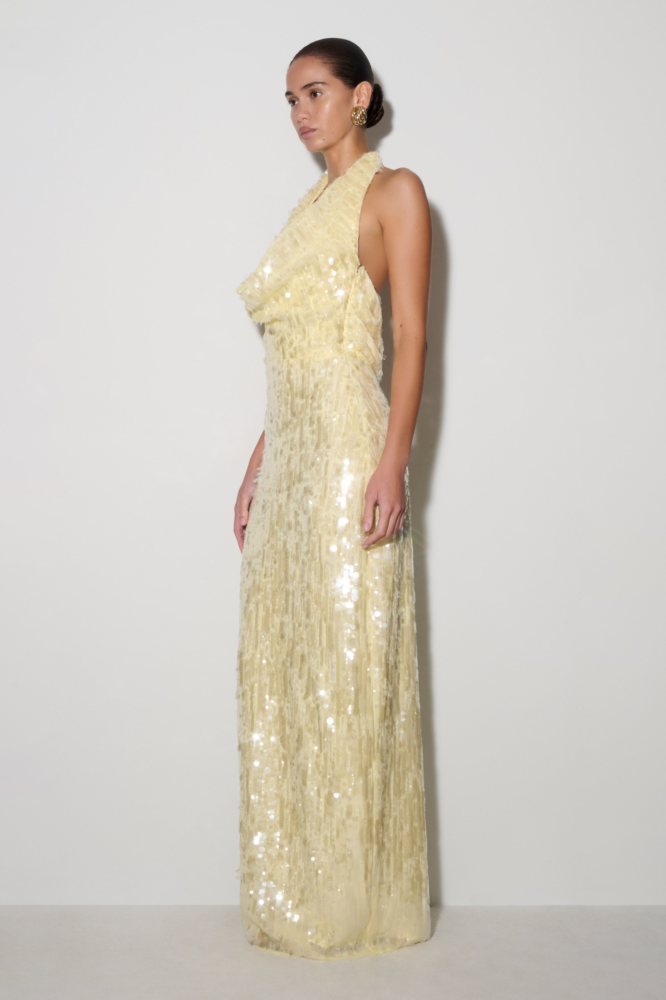 Gertrud Sequin Halter Maxi Dress