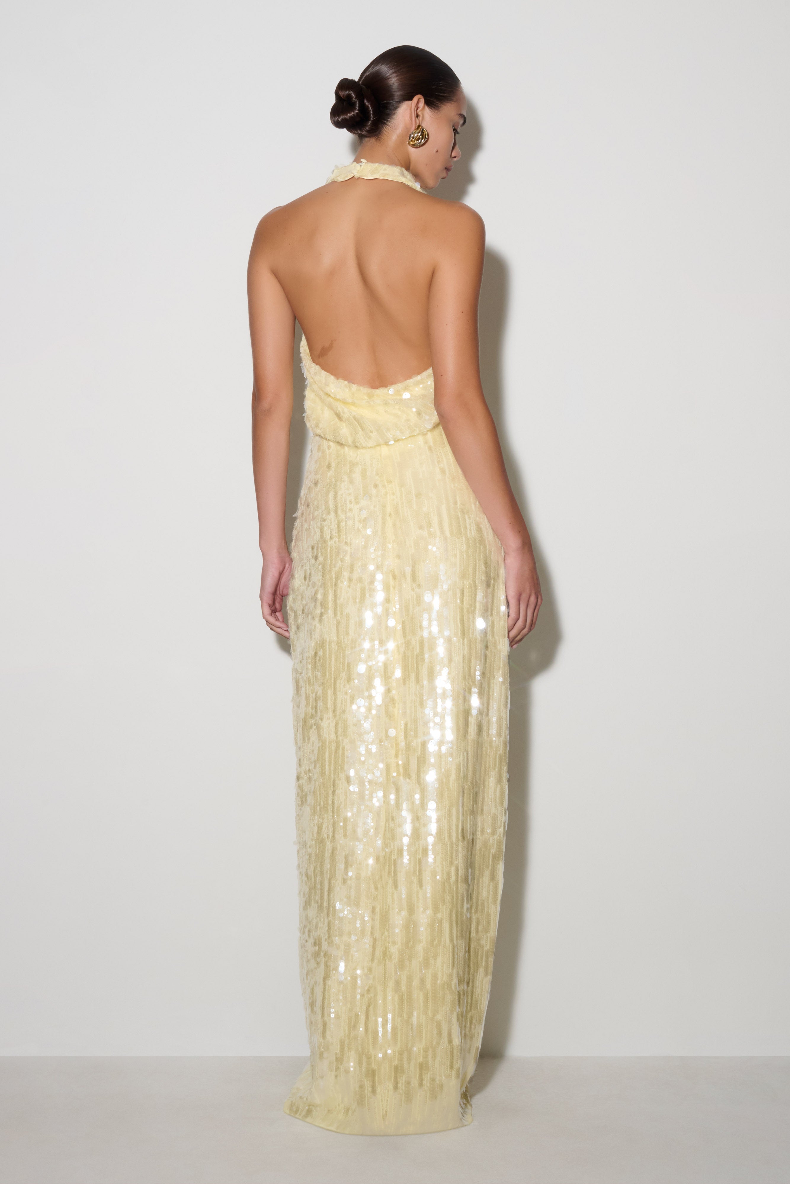 Gertrud Sequin Halter Maxi Dress