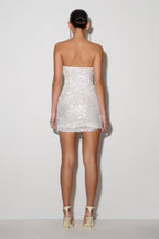 Nala Strapless Sequin Mini Dress in White – Chic&Drifts
