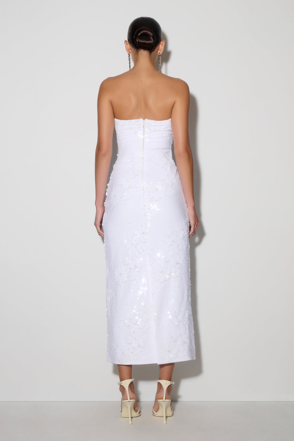 Maisie Strapless Sequin Midi Dress