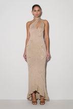 Celestino Floral Metallic Knit Maxi Dress in Gold – Chic&Drifts