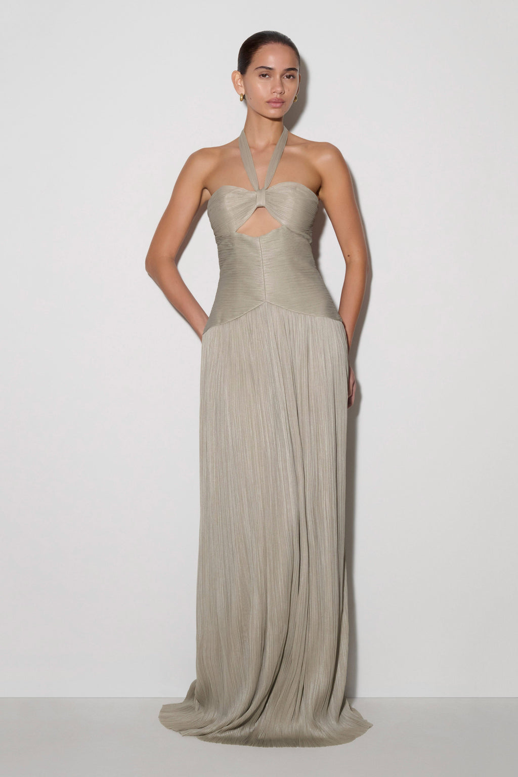 Juliette Pleated Chiffon Maxi Dress