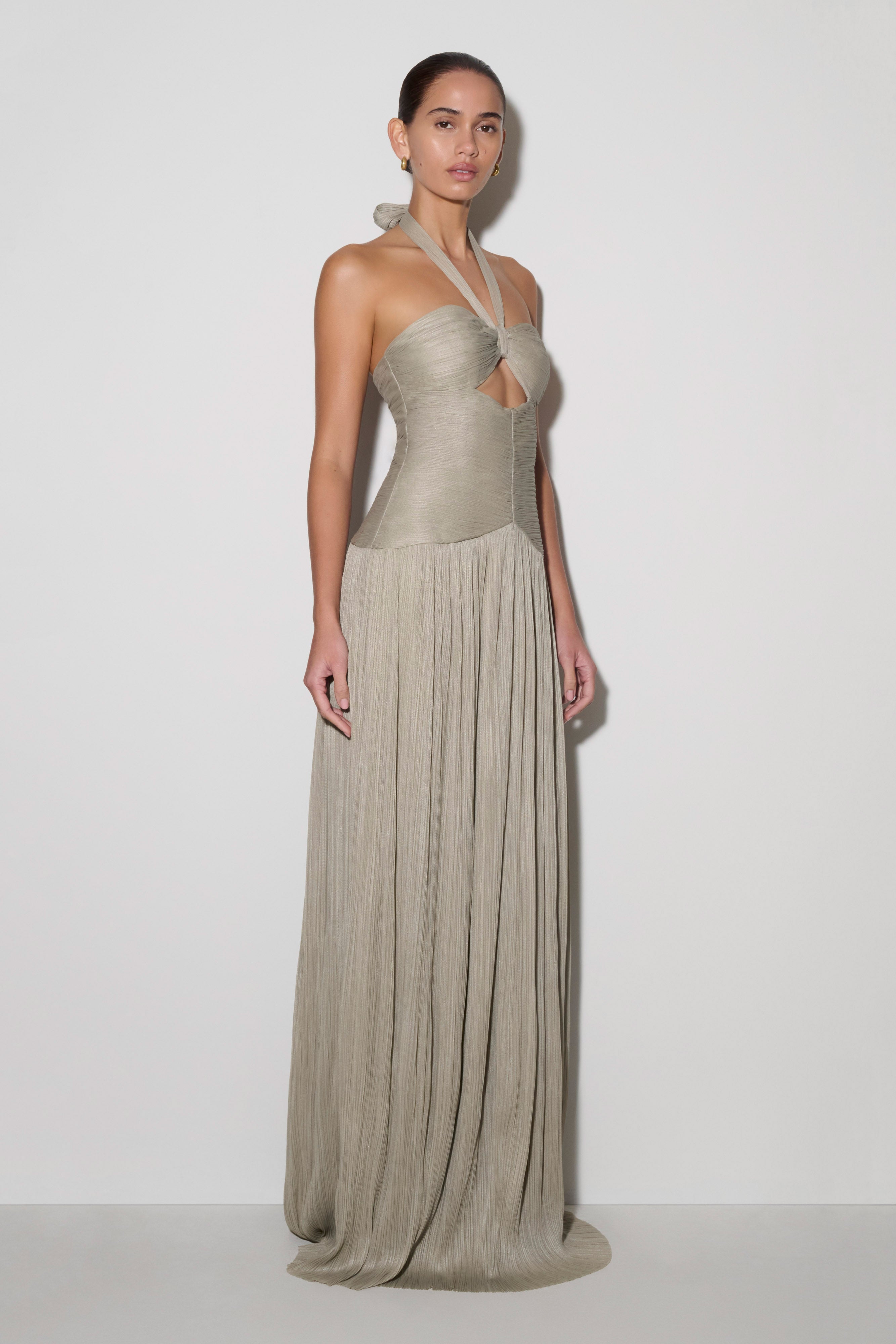 Juliette Pleated Chiffon Maxi Dress