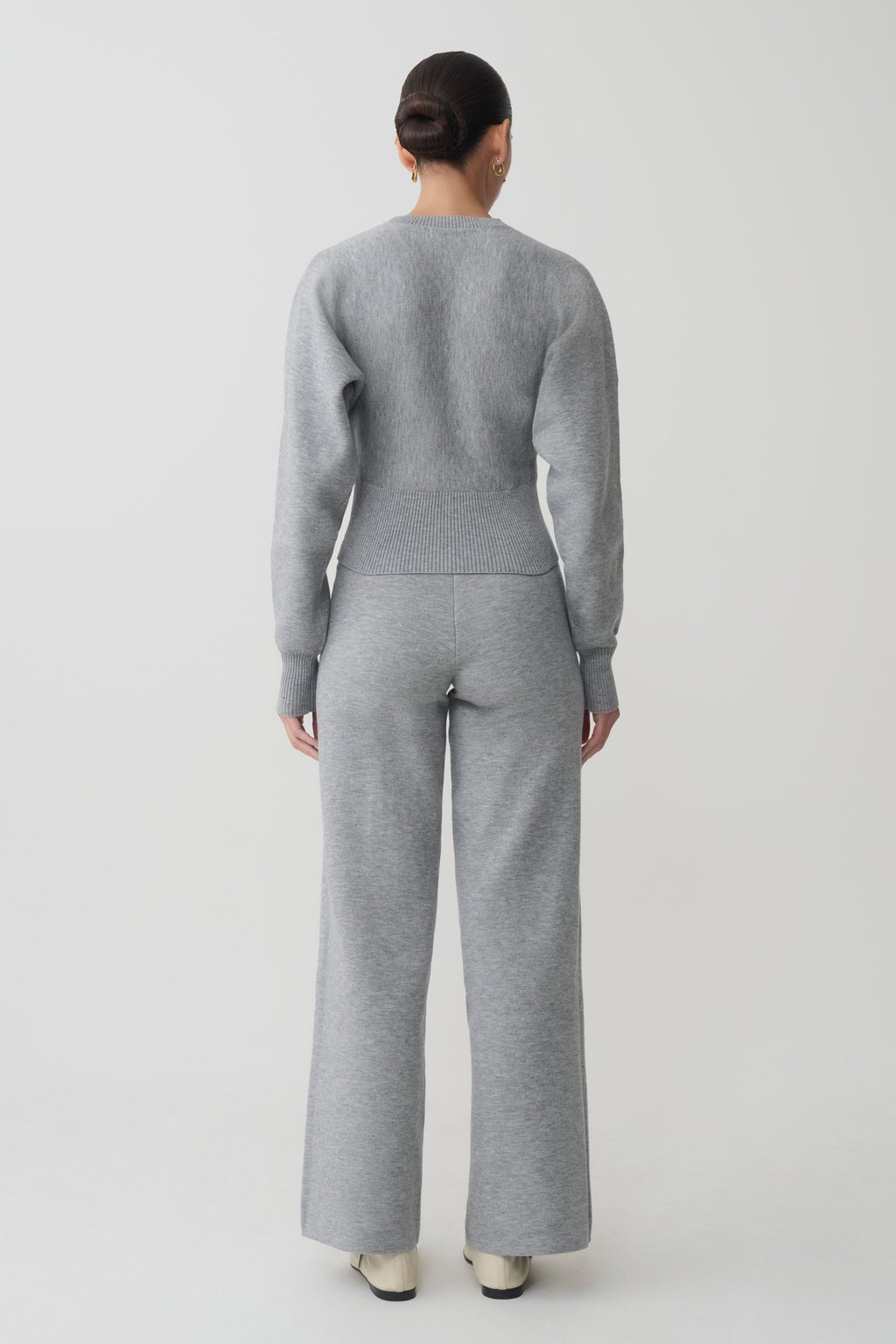 Kerrymae Straight Leg Knit Trousers - Grey Marle