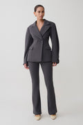 Marion Fit And Flare Trouser - Charcoal Shadow